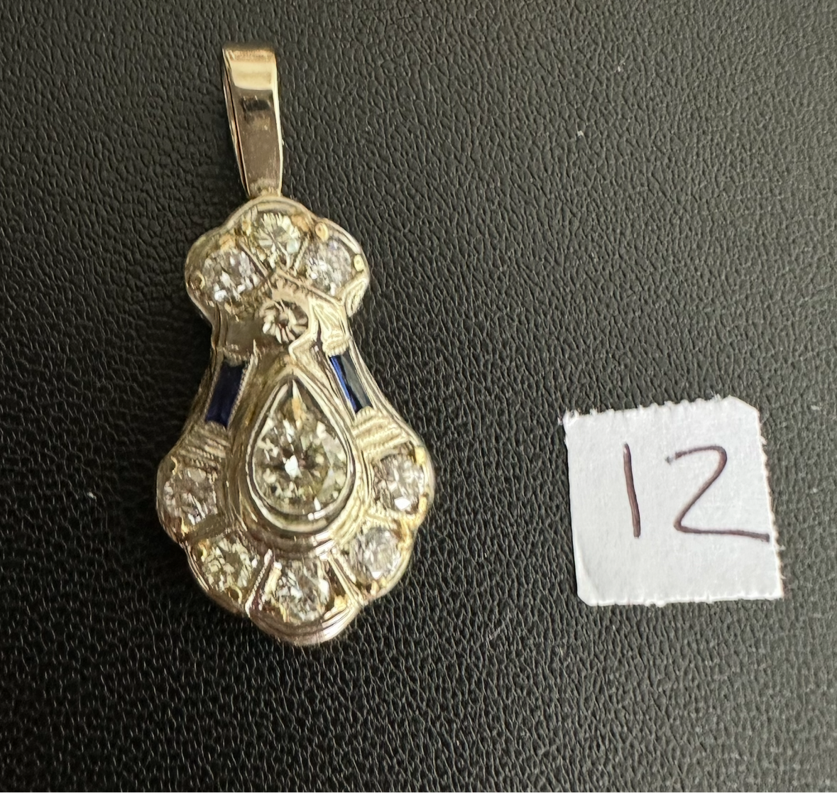 Antique art deco 20k diamond pendant ( chain not sold with pendant )