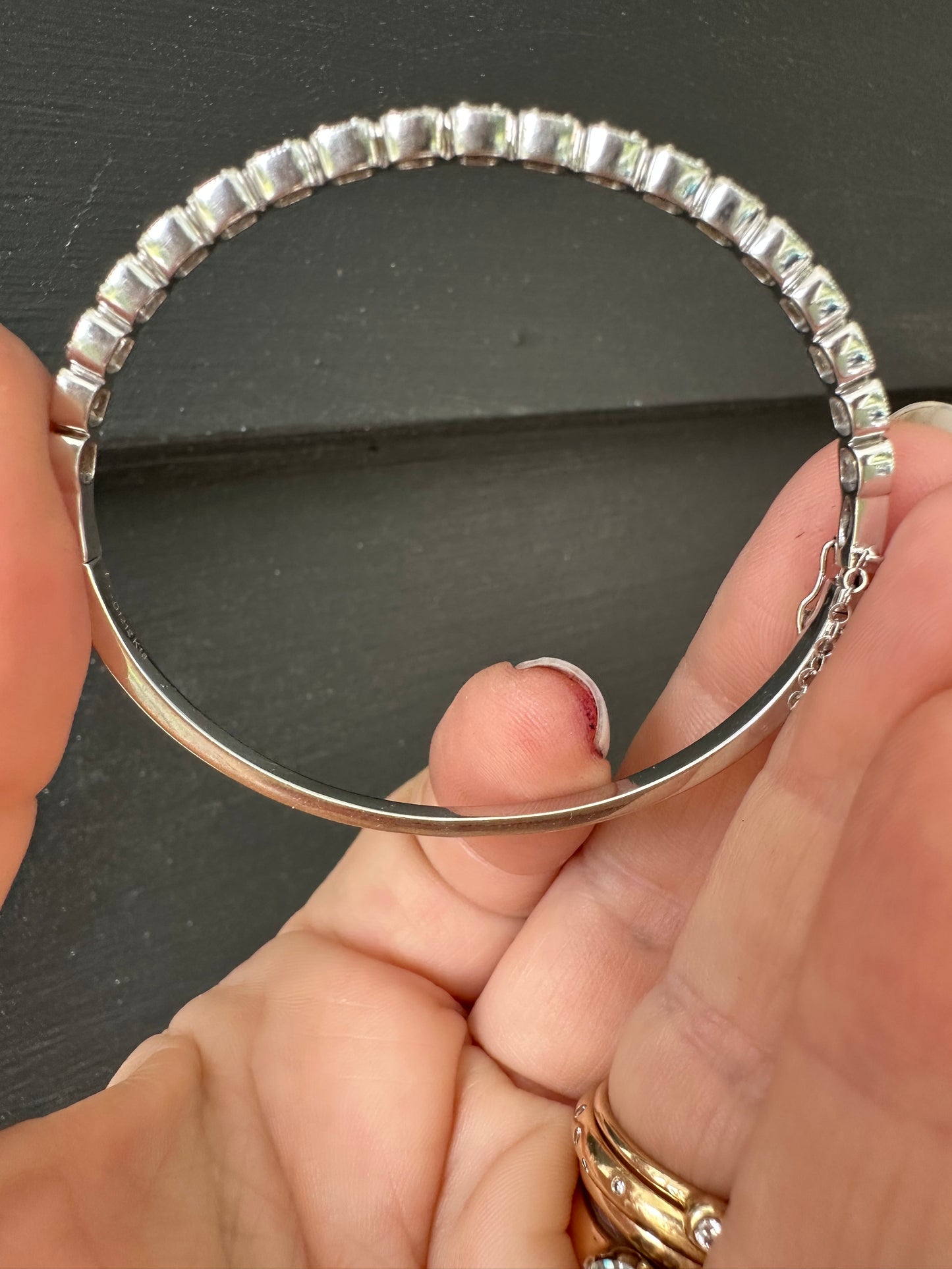 Vintage 14K Gold Hinged Bangle | Art Deco Inspired