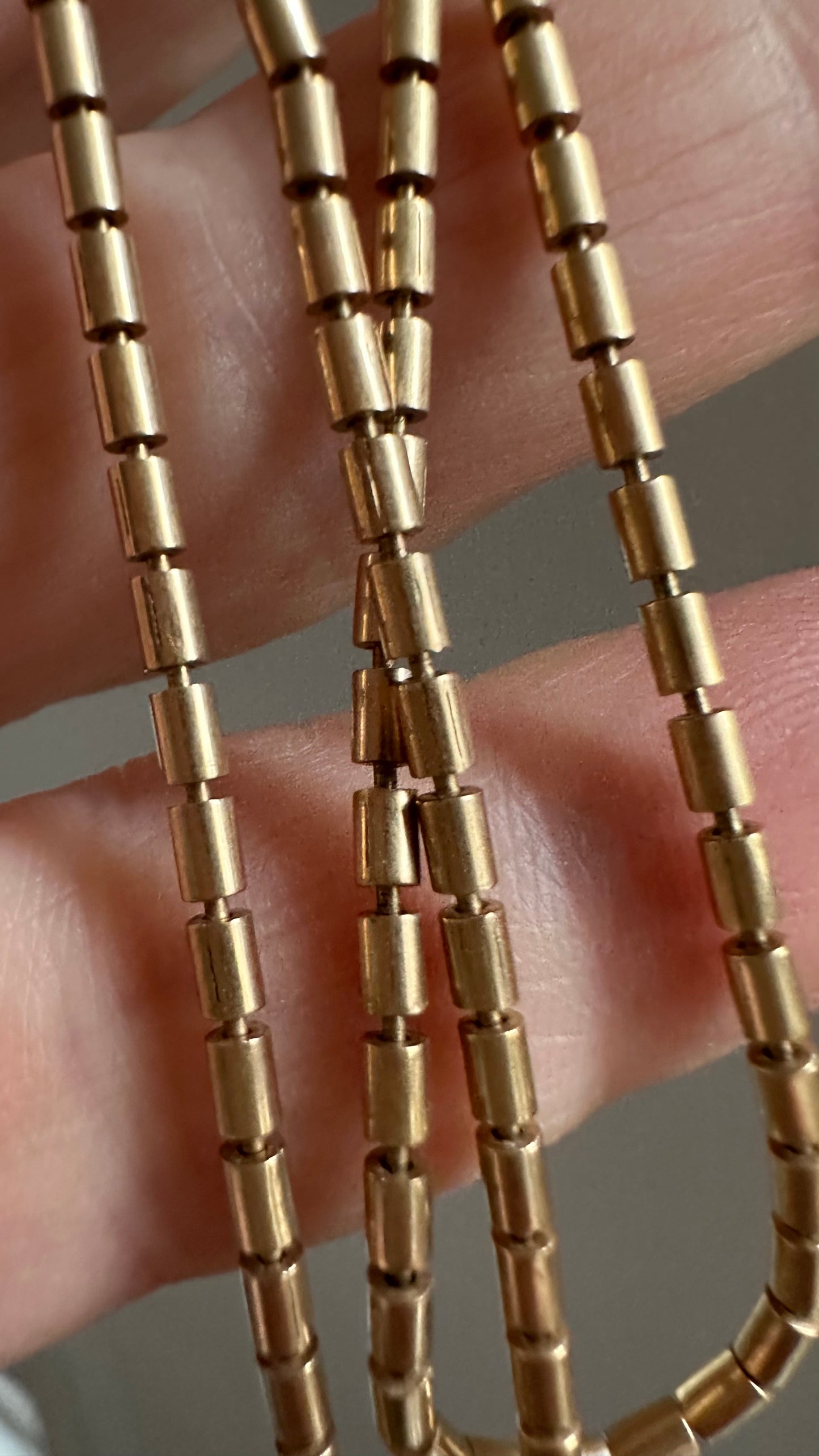 Antique 14K Barrel-Link Chain — 22”