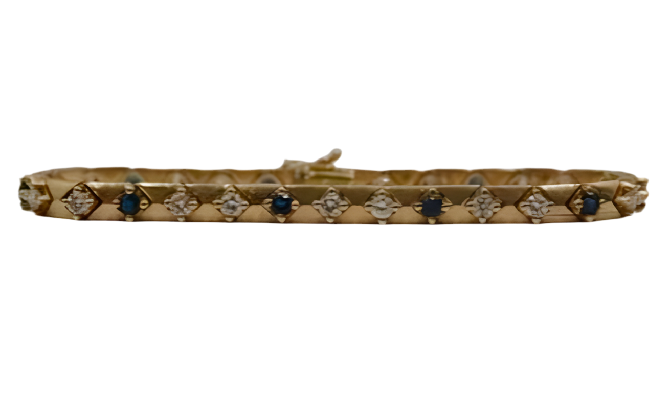 Art deco 14k Diamond Sapphire Bracelet