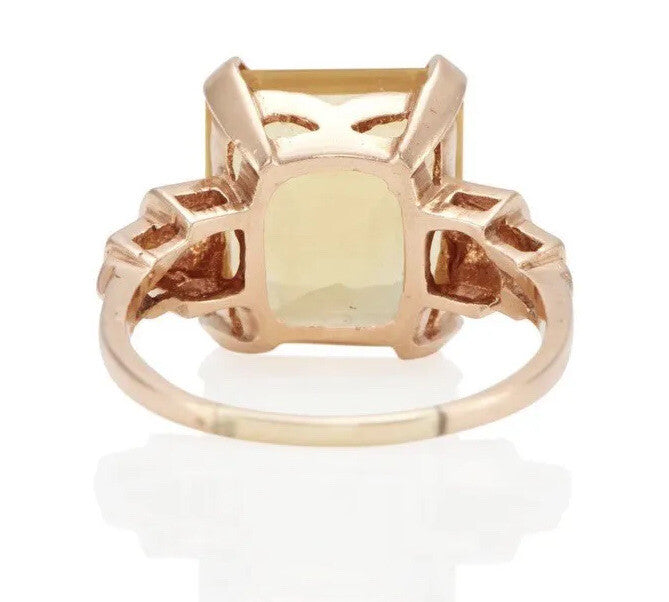 14k Rose gold 8 ct citrine ring preowned Size 9