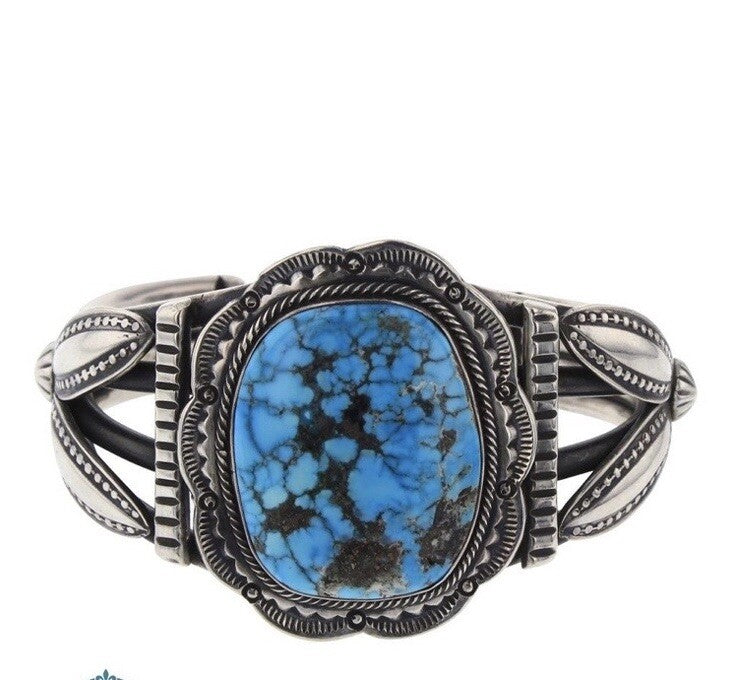 Paul J Begay Navajo Kingman Turquoise Sterling Silver 925 Cuff Bracelet