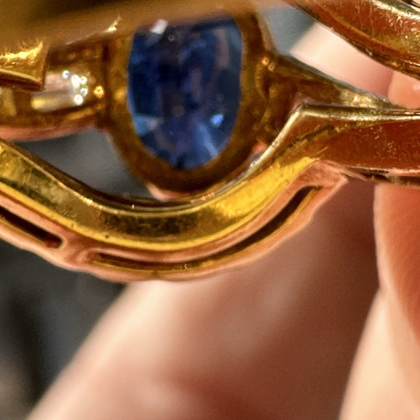 18k Sapphire and Diamond Ring Vintage