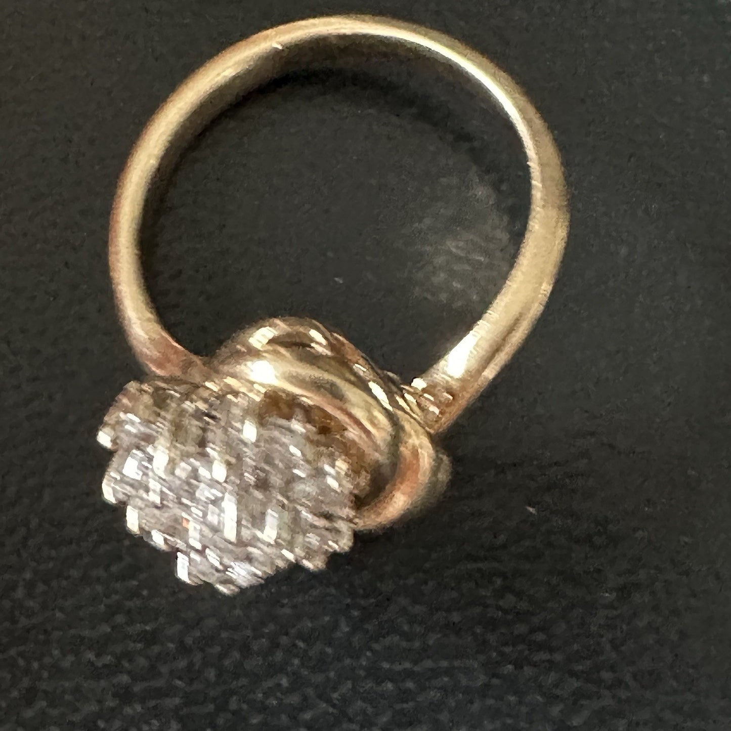 14k Diamond Spray Cluster Ring Size 5