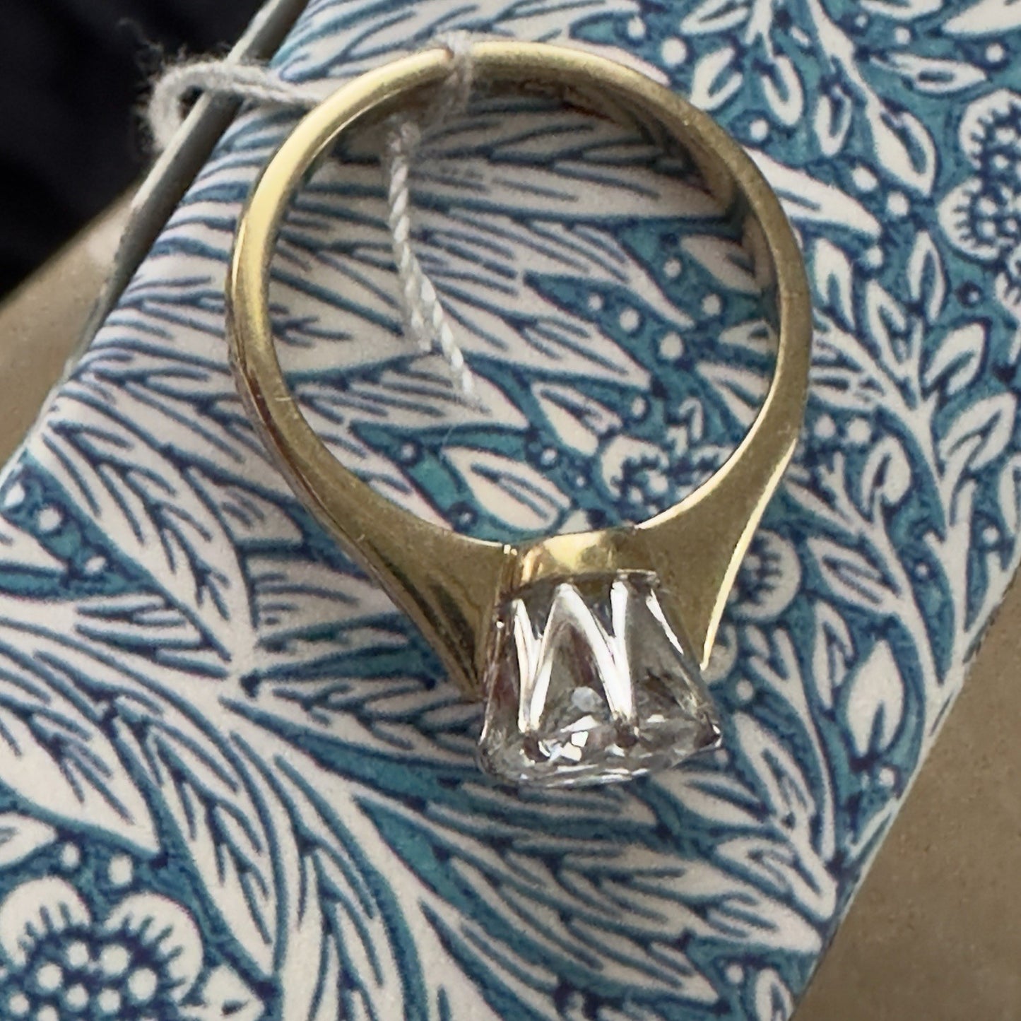 Old Brillant Cut 1.2 Ct Solitaire 18k Gold Ring With WGI report Size 6.5