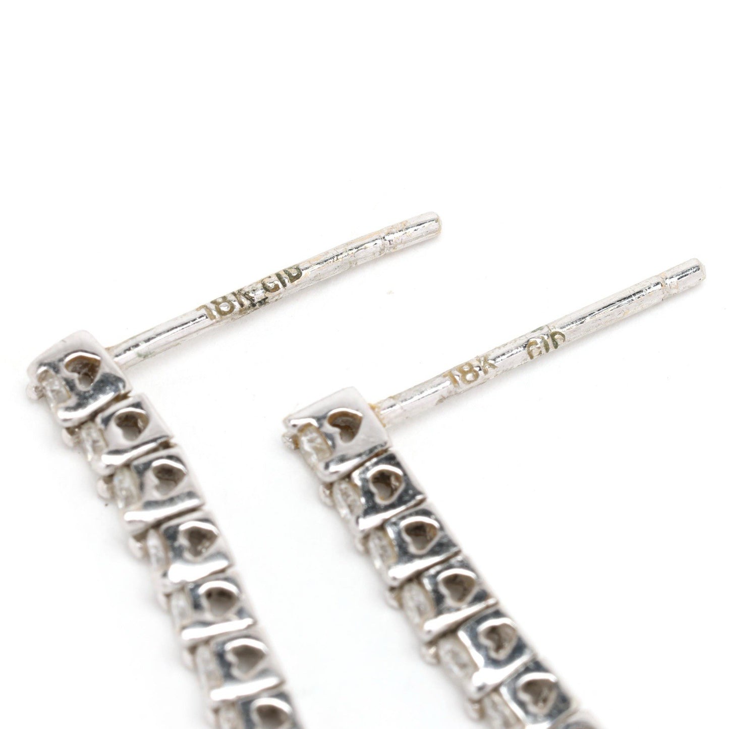 Vintage Clyde Dunier 18k diamond Line earrings preowned