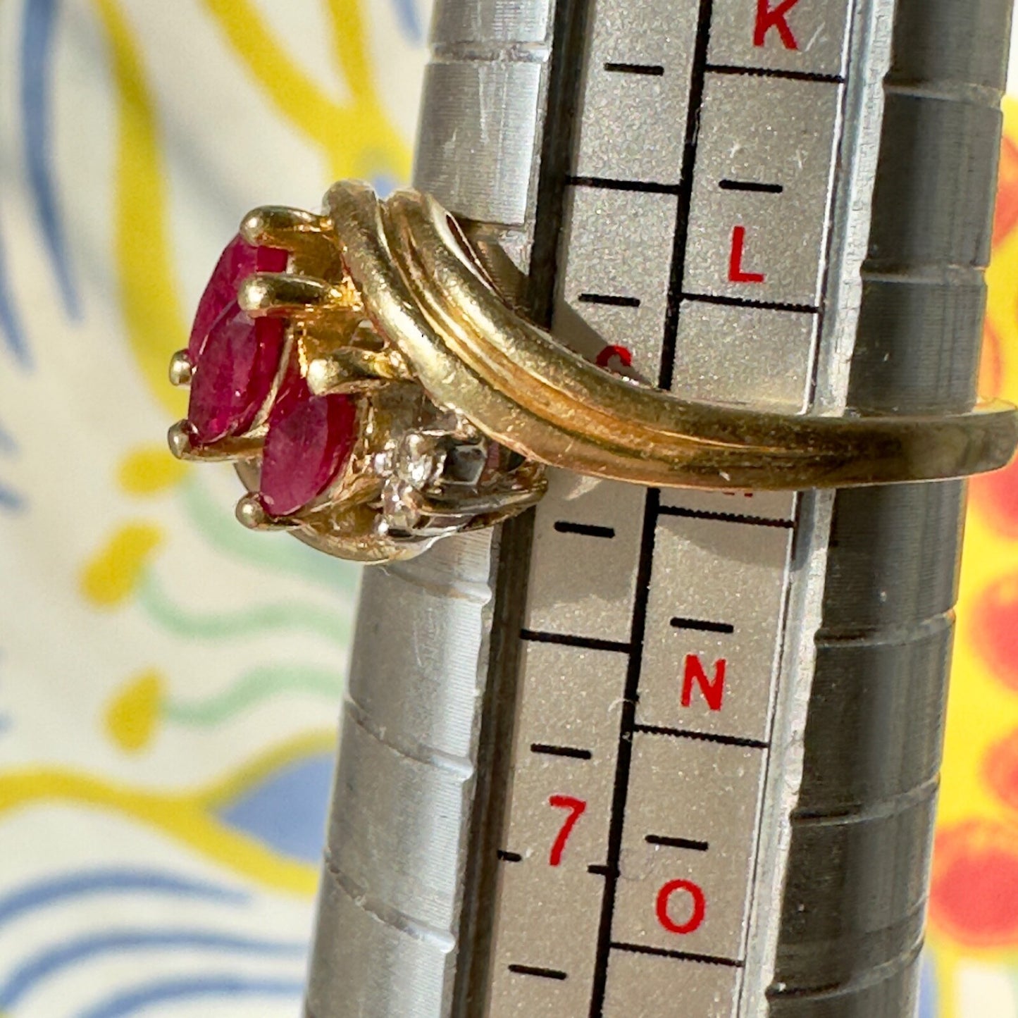 Vintage Ruby and Diamond 14k Gold ring size 6.5