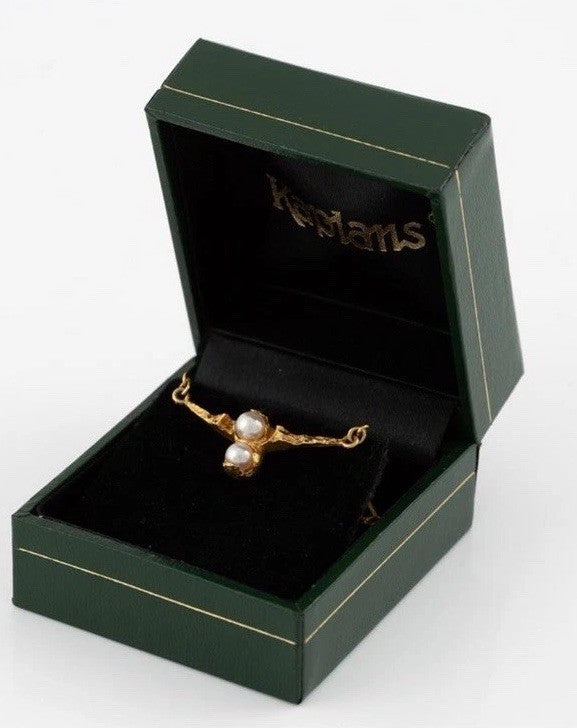 Bjorn Weckstrom 18k Gold And Pearl Cheek To Cheek Necklace