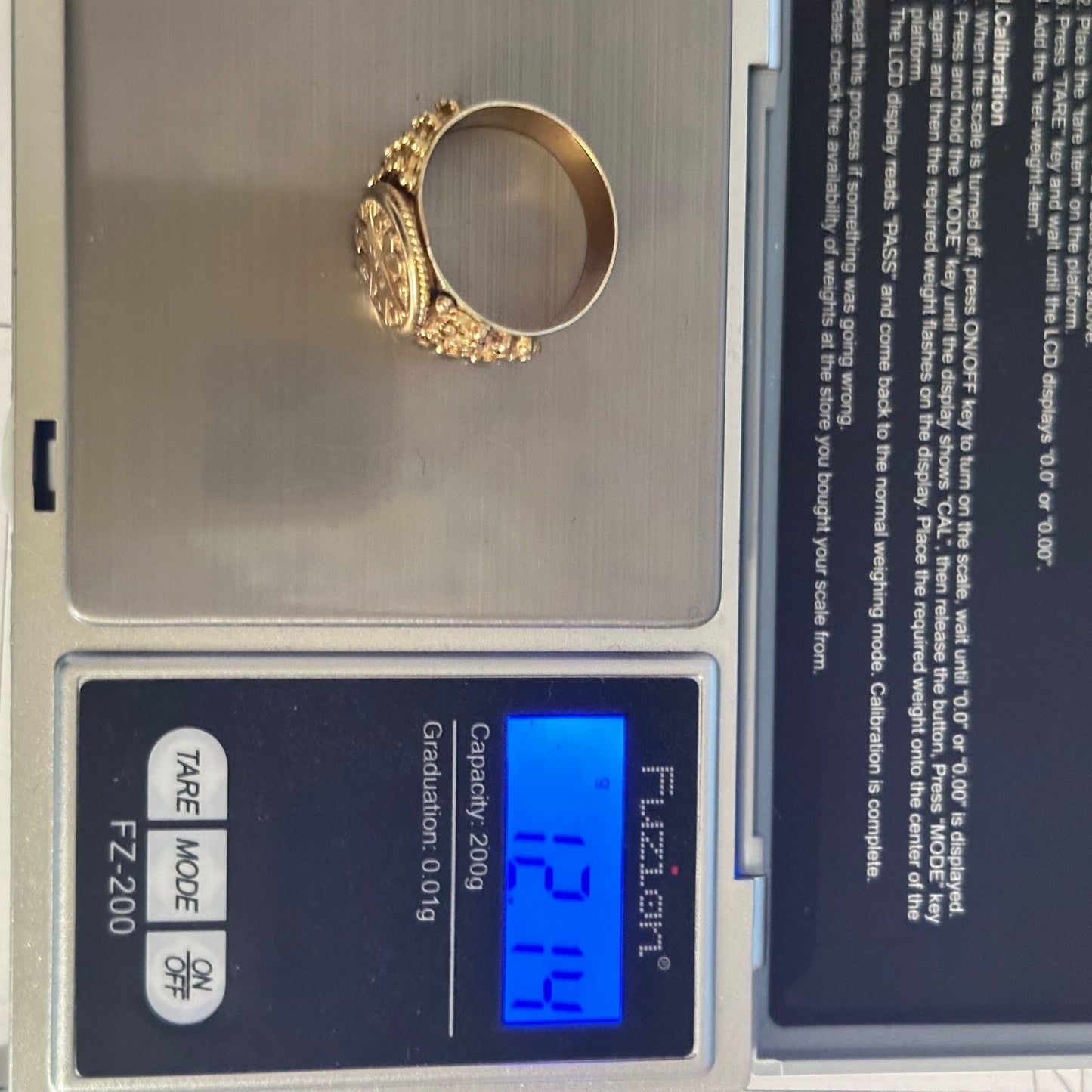 17k Etruscan style Love ring 12.12g Size 10