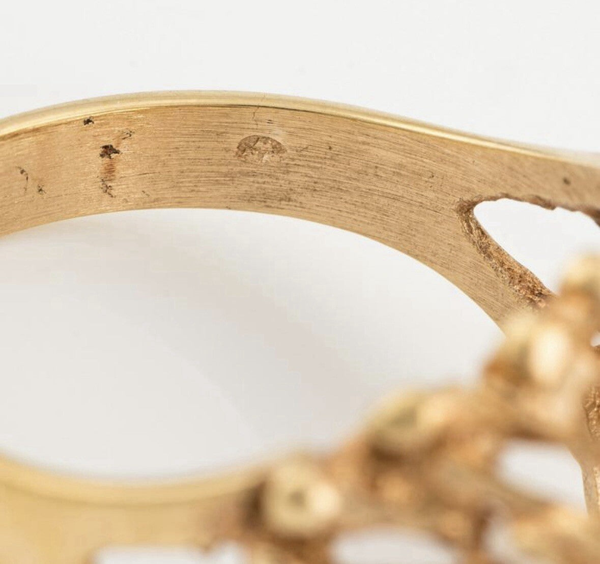 Vintage’s Swedish 18k Gold Faceted Rock Crystal Ring - Large Stone!!!