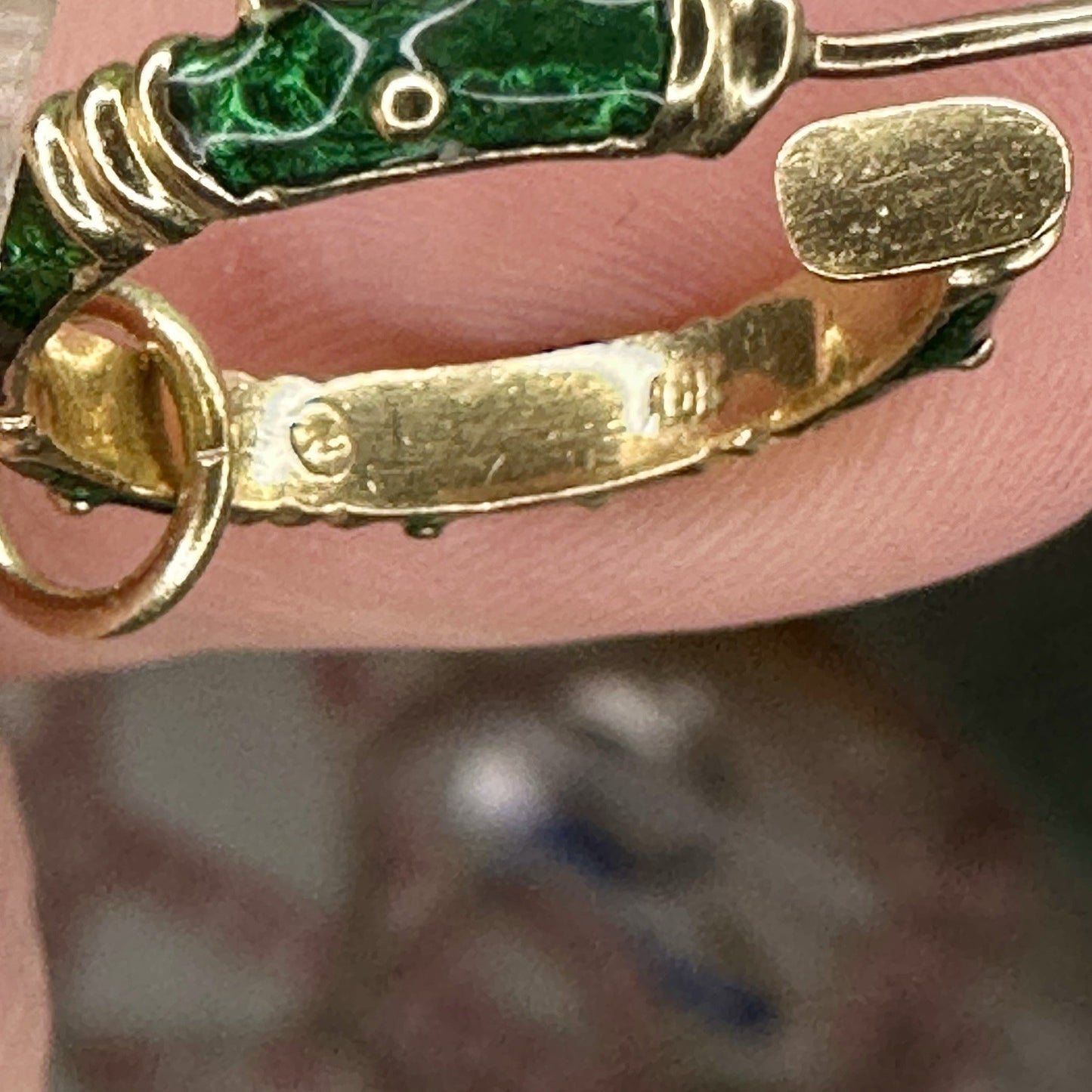 Vintage 18k Ruby Colored Eyes And Enamel Hidalgo Frog Pendant Earrings