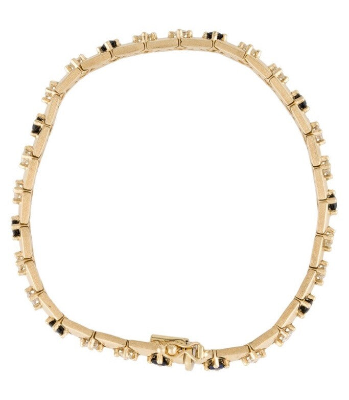 Vintage 18k Diamond Sapphire Bracelet