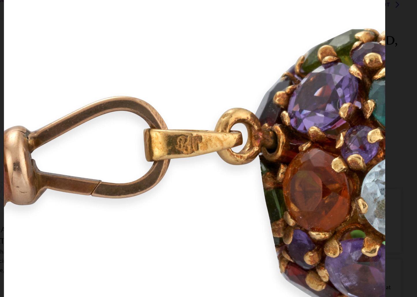 Antique 14K Aquamarine & Pearl Trombone Station Watchchain w multi gemstone fob