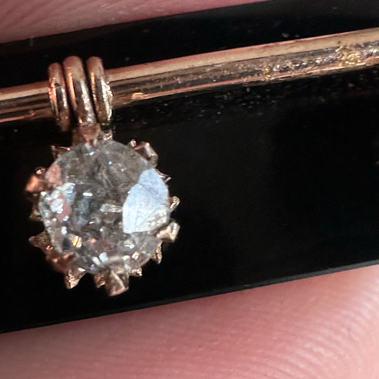 Antique Old European Cushion Cut Diamond Brooch