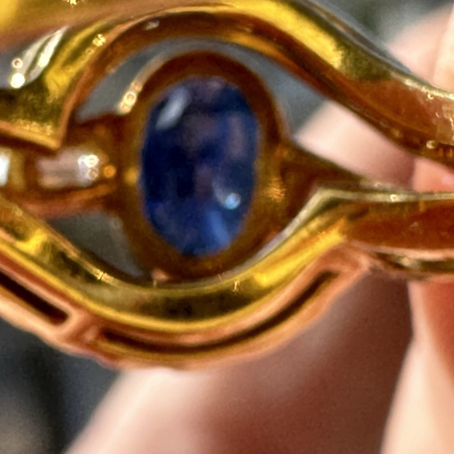 18k Sapphire and Diamond Ring Vintage
