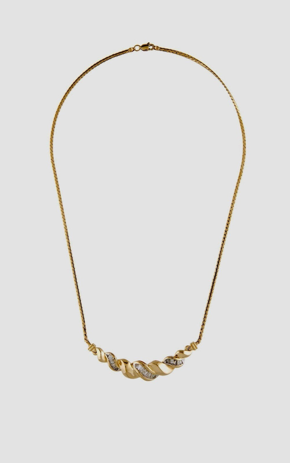 Vintage 1990’s Diamond Necklace in 14k Yellow Gold 13g