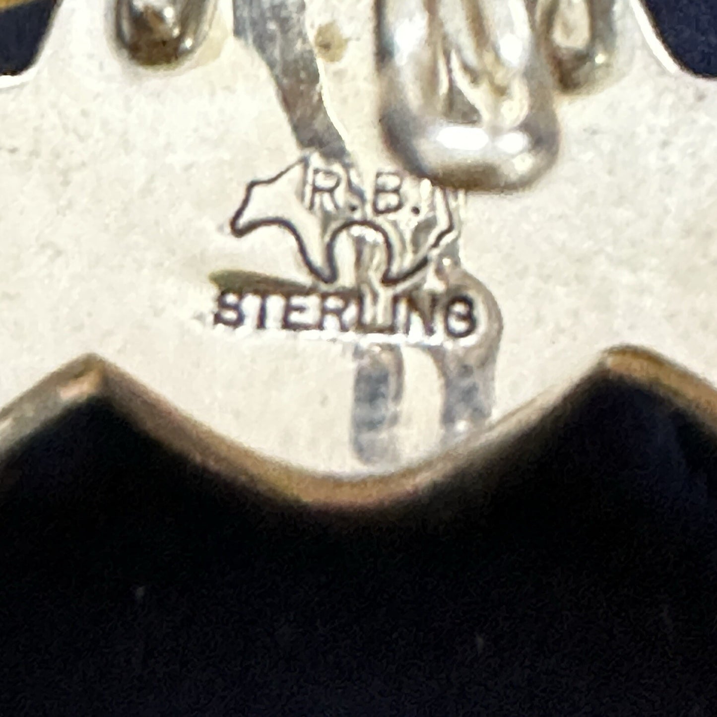 Vintage Running Bear Horse Shoe Multi Gemstone Pendant Sterling Silver
