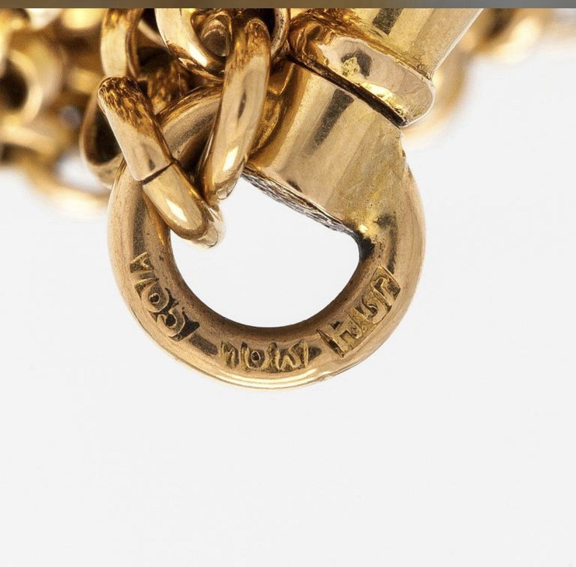 Antique 18K Gold Hugo Grün & Co Oy. Pocket Watch Chain 59 Inches 29g