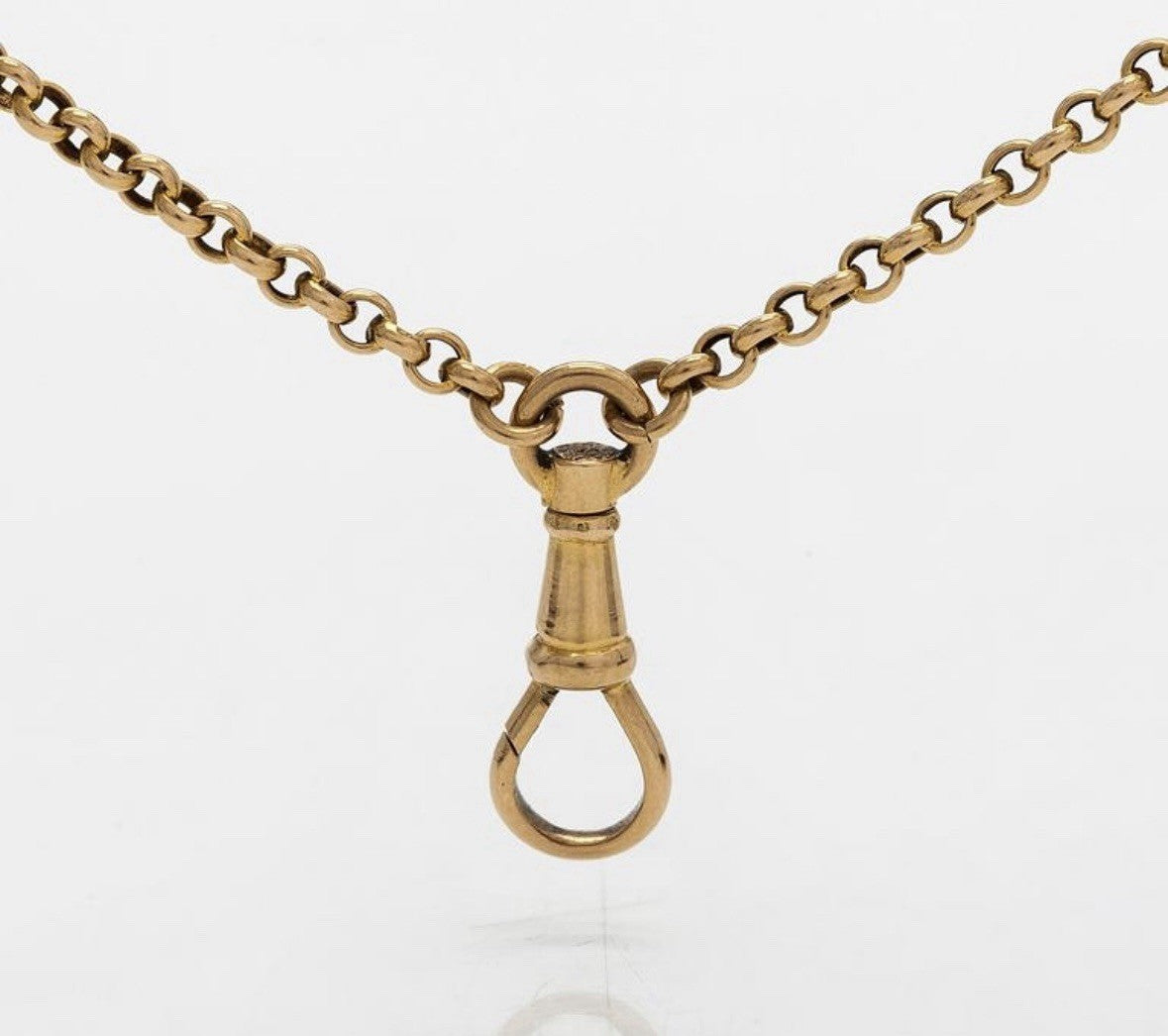 Antique 18K Gold Hugo Grün & Co Oy. Pocket Watch Chain 59 Inches 29g