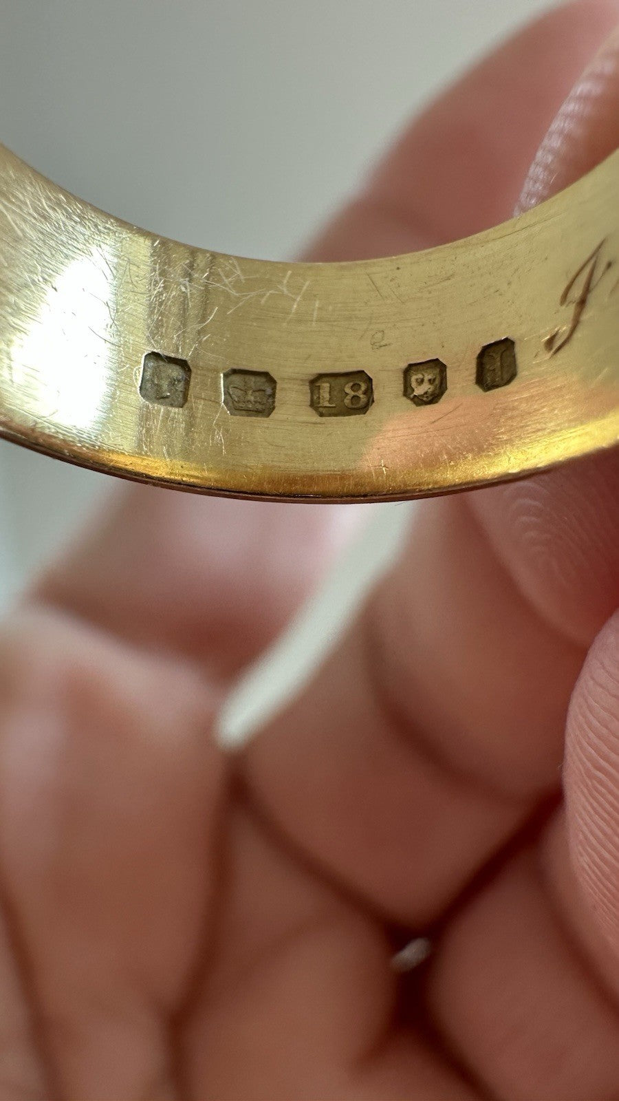 Antique 18k Buckle Memorial Ring C . 1820-1890 Size 6.25