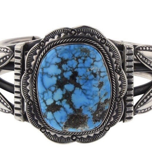 Paul J Begay Navajo Kingman Turquoise Sterling Silver 925 Cuff Bracelet