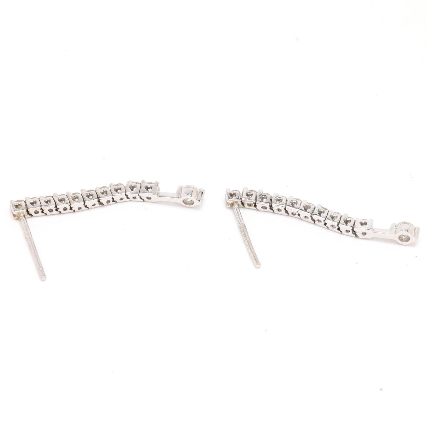Vintage Clyde Dunier 18k diamond Line earrings preowned