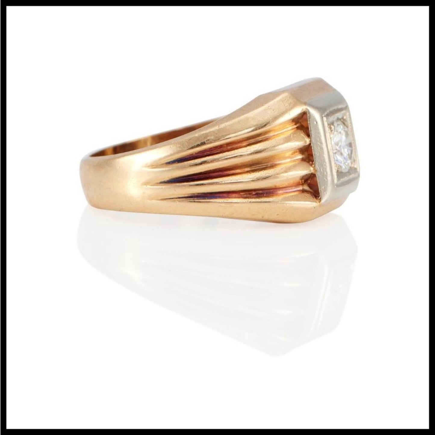 Vintage 1990’s 14k GOLD AND DIAMOND RING Chunky! 7.7 Grams