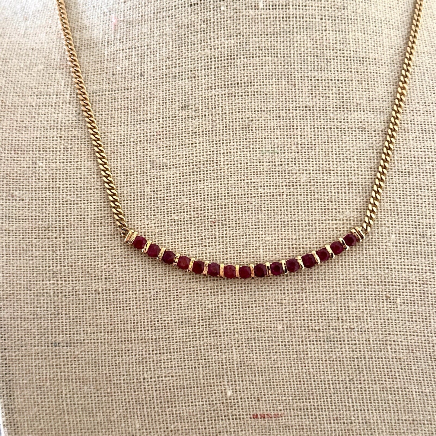 18K Ruby Collar Necklace 15.3g