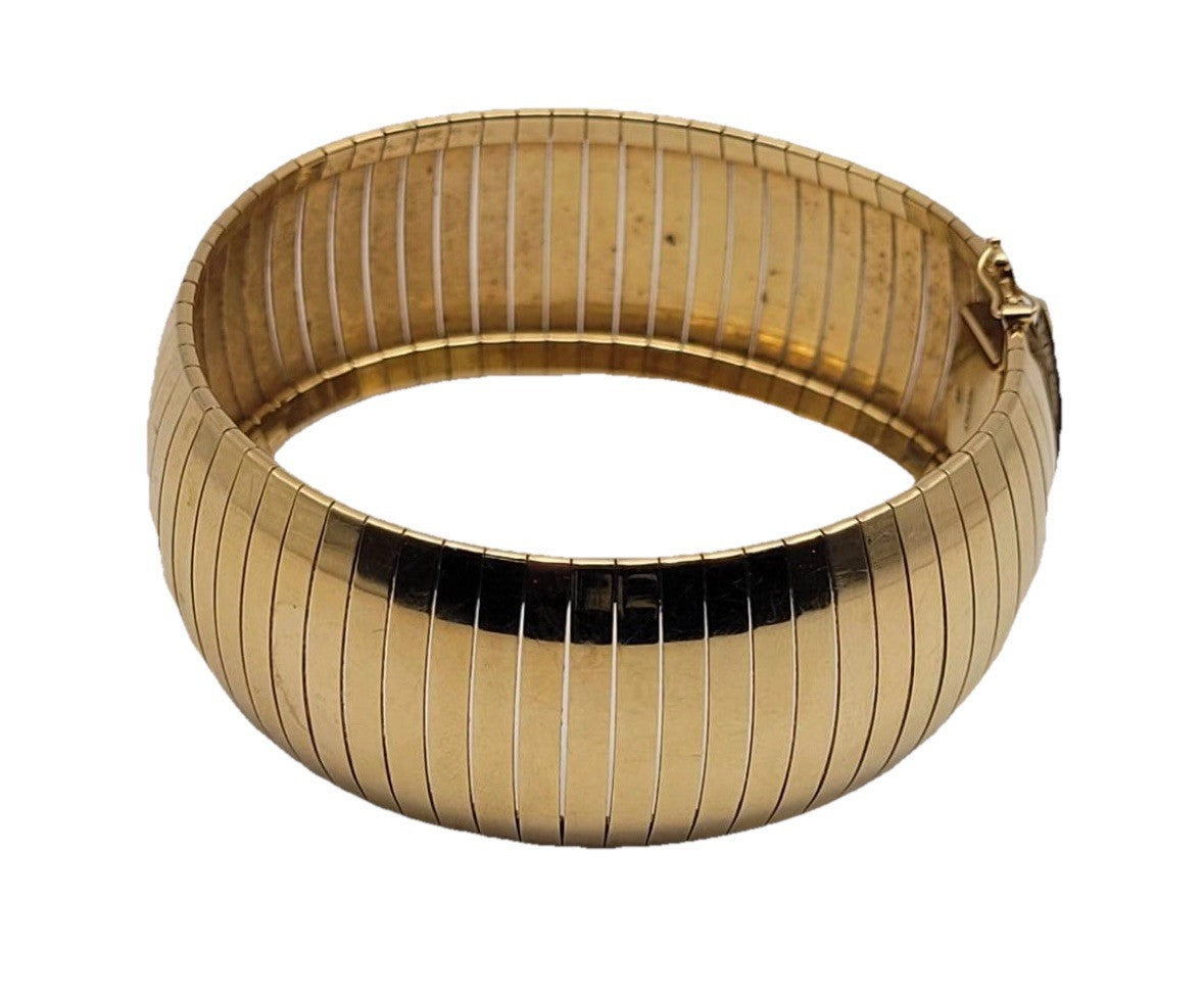 14k Chunky Wide Omega Style Bracelet 38g