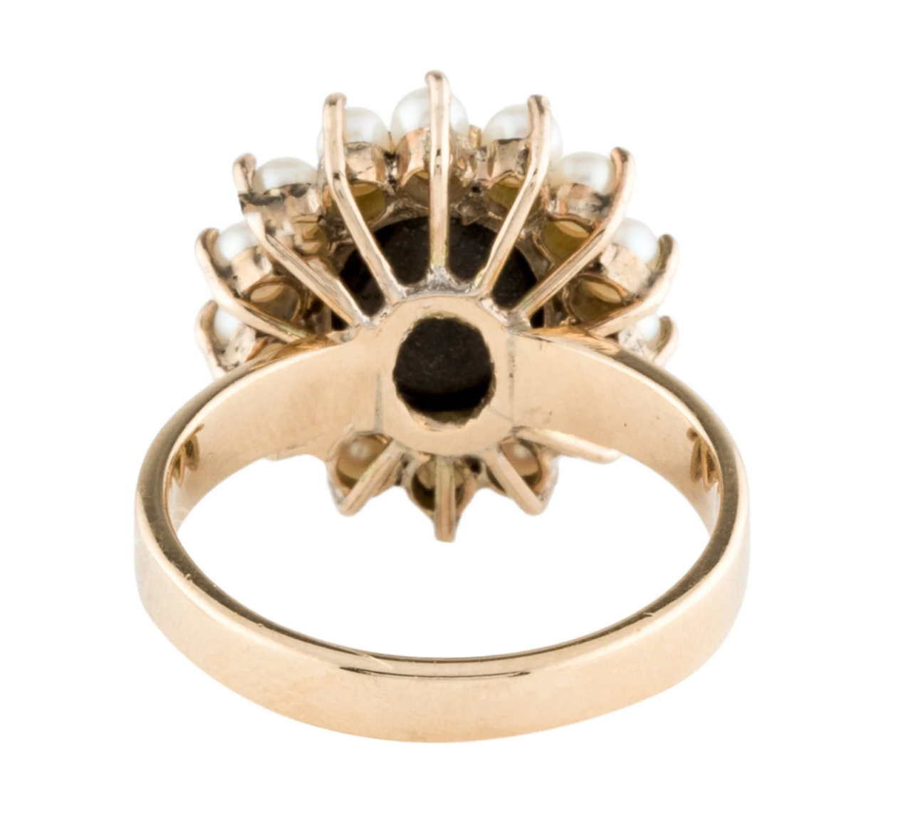 Vintage 18k 5 cttw star sapphire pearl ring
