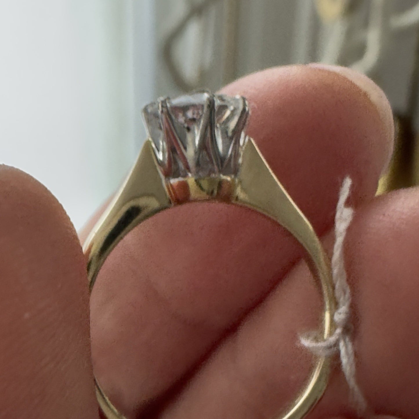 Old Brillant Cut 1.2 Ct Solitaire 18k Gold Ring With WGI report Size 6.5