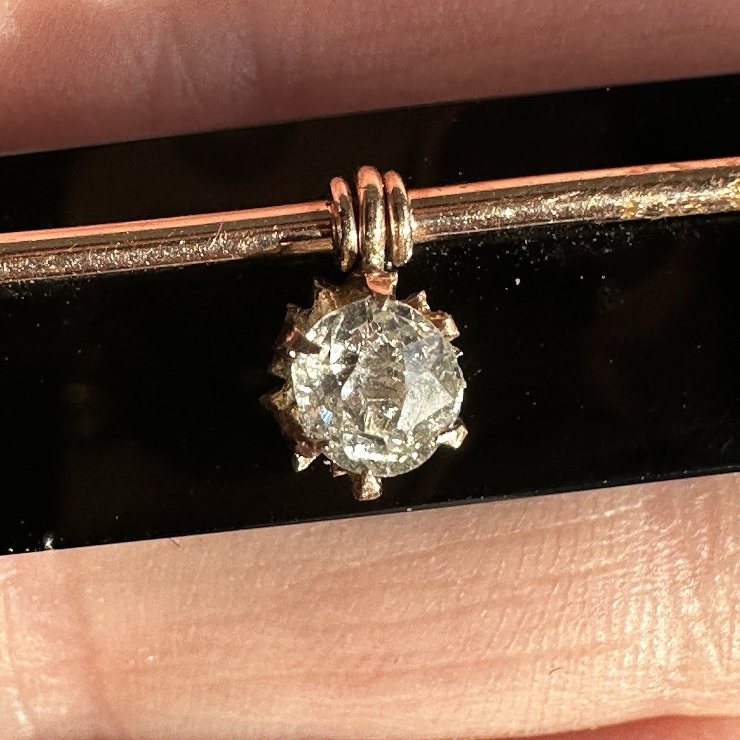 Antique Old European Cushion Cut Diamond Brooch