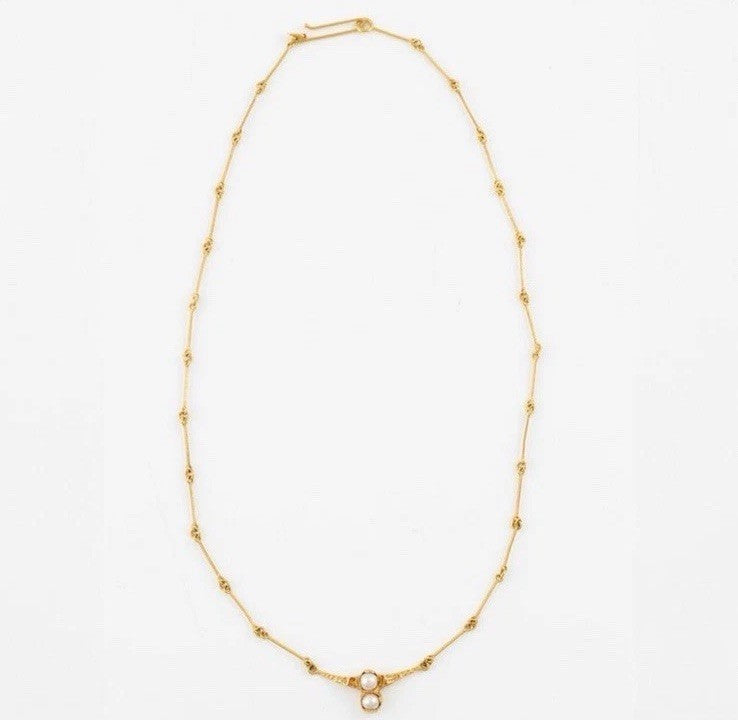 Bjorn Weckstrom 18k Gold And Pearl Cheek To Cheek Necklace