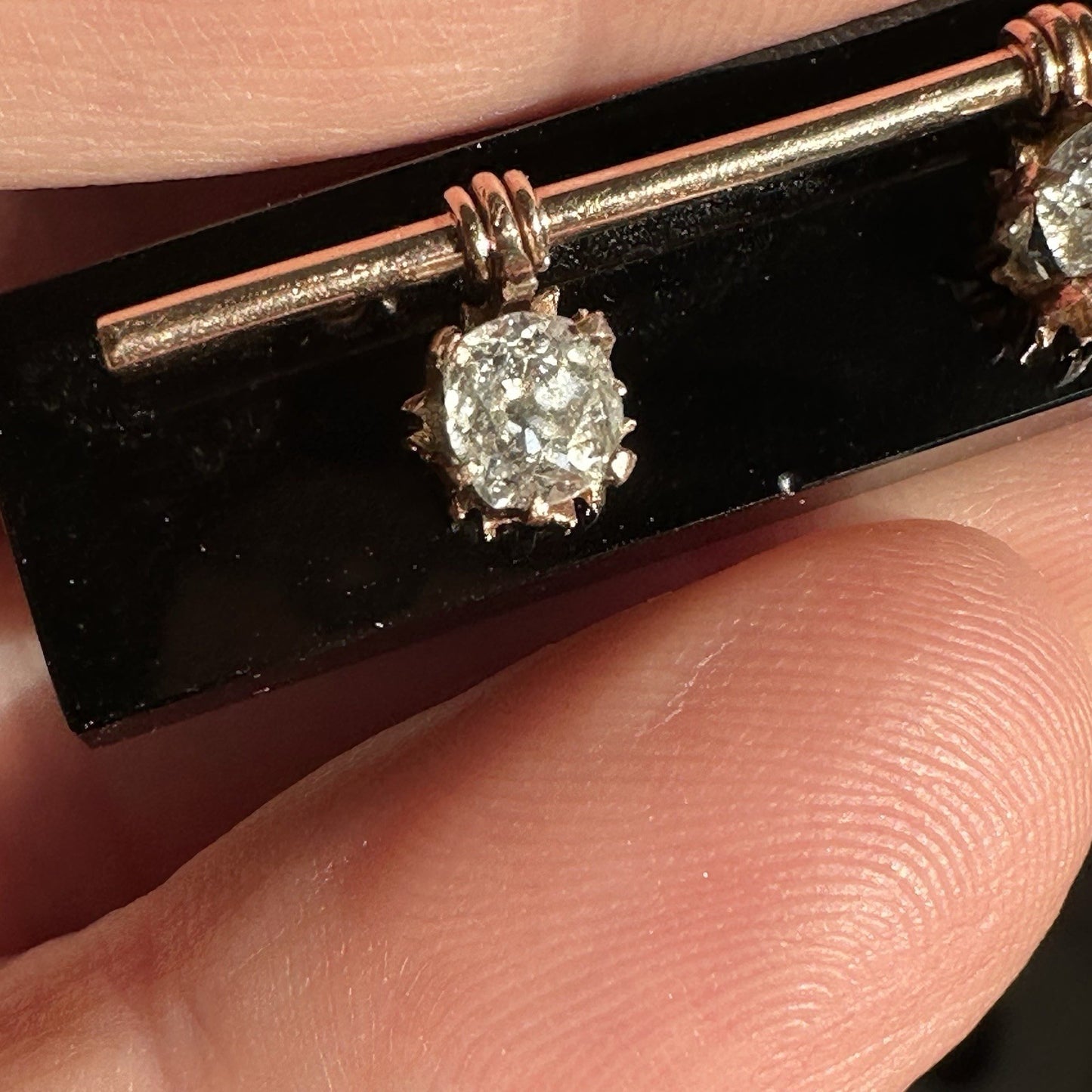 Antique Old European Cushion Cut Diamond Brooch