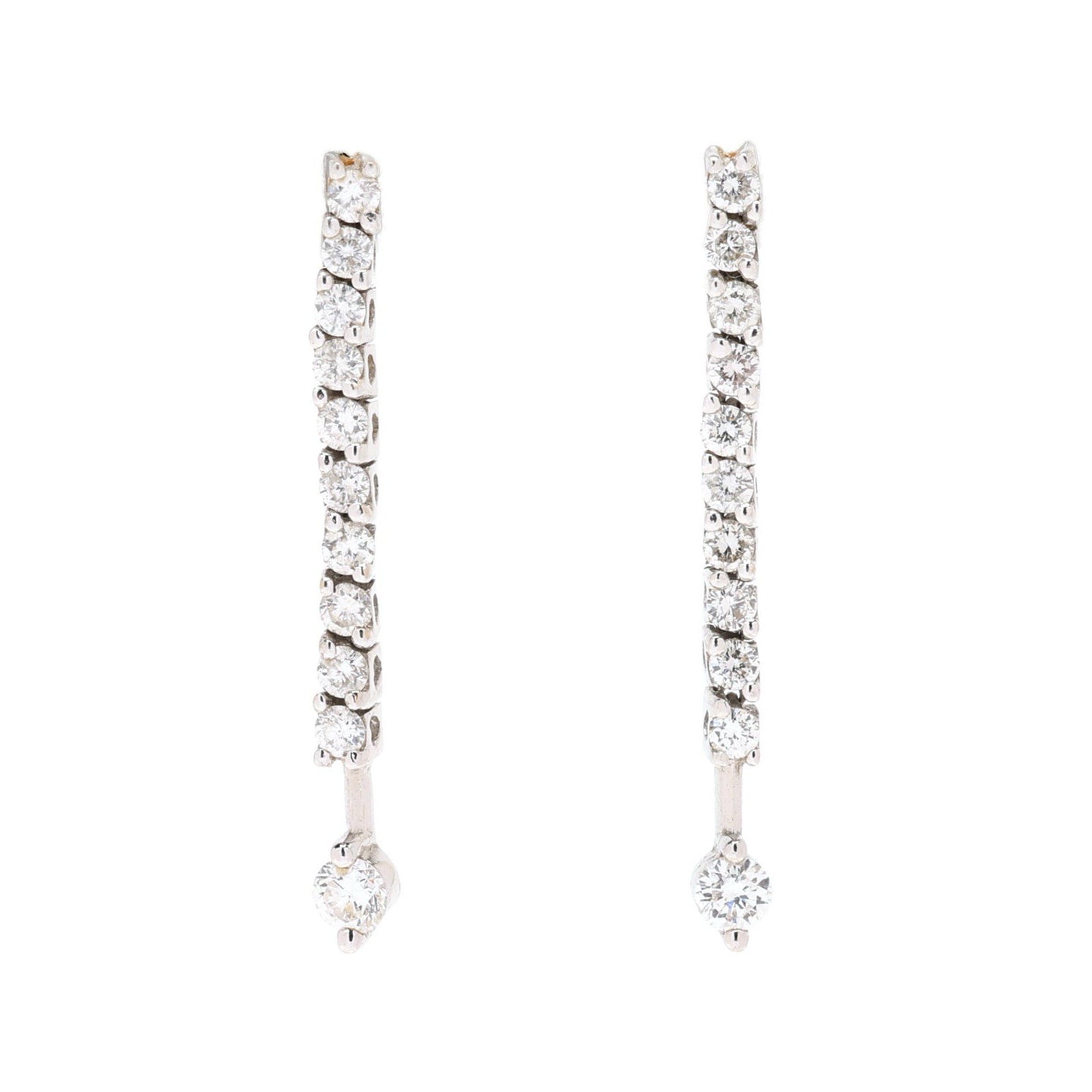 Vintage Clyde Dunier 18k diamond Line earrings preowned