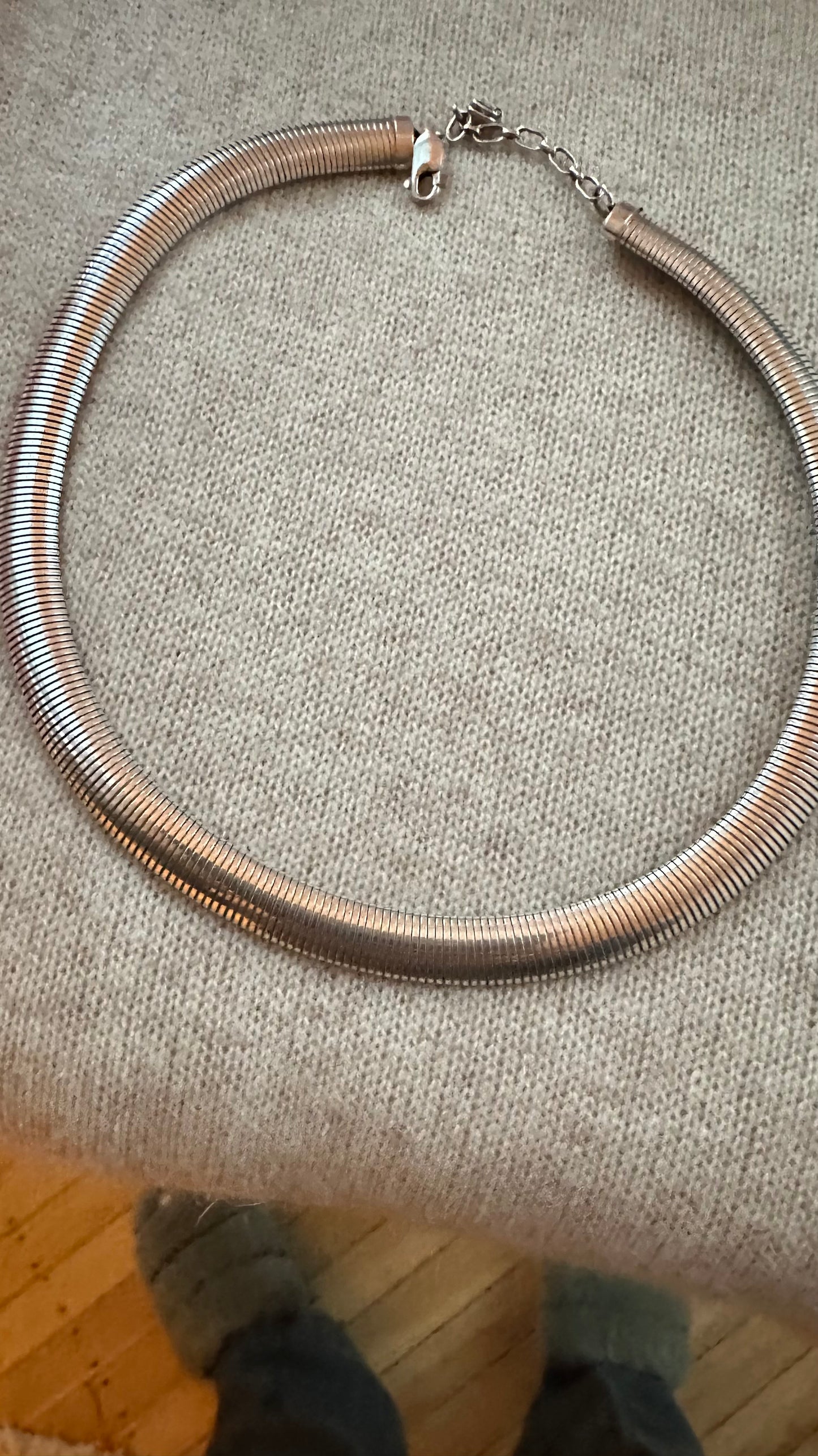 Godfrey Carter wide snake Sterling silver tube necklace