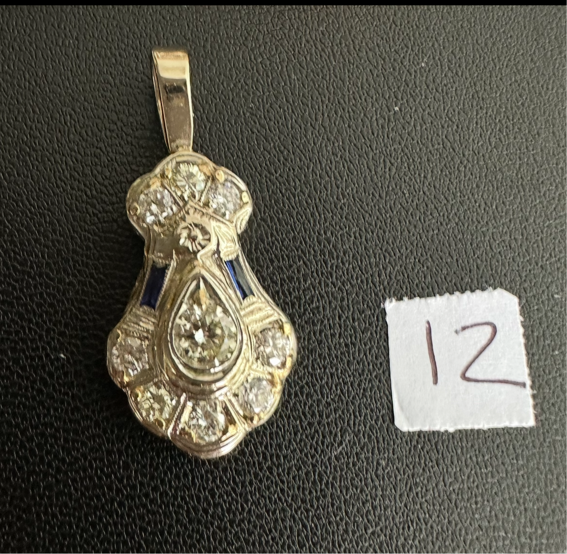 Antique art deco 20k diamond pendant ( chain not sold with pendant )