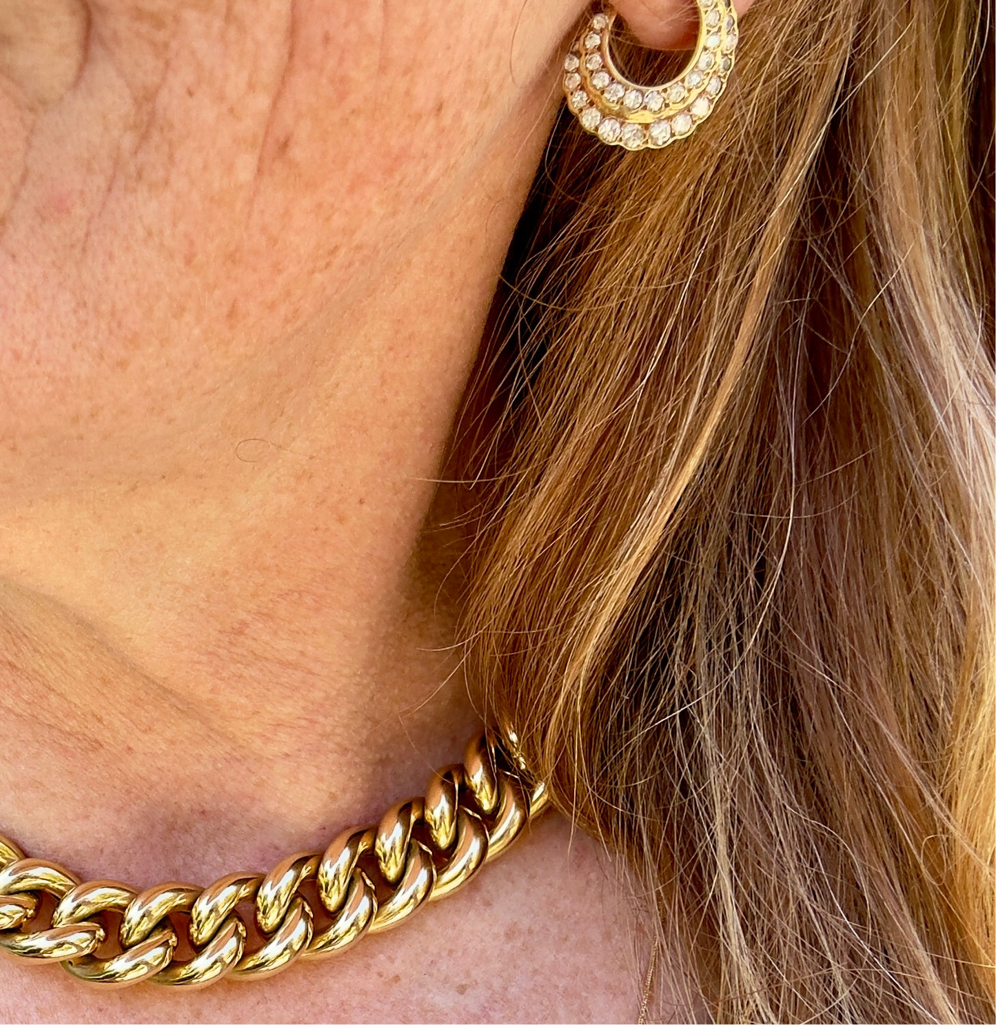 Vintage 14k Gold Cuban curb Link Necklace 80G