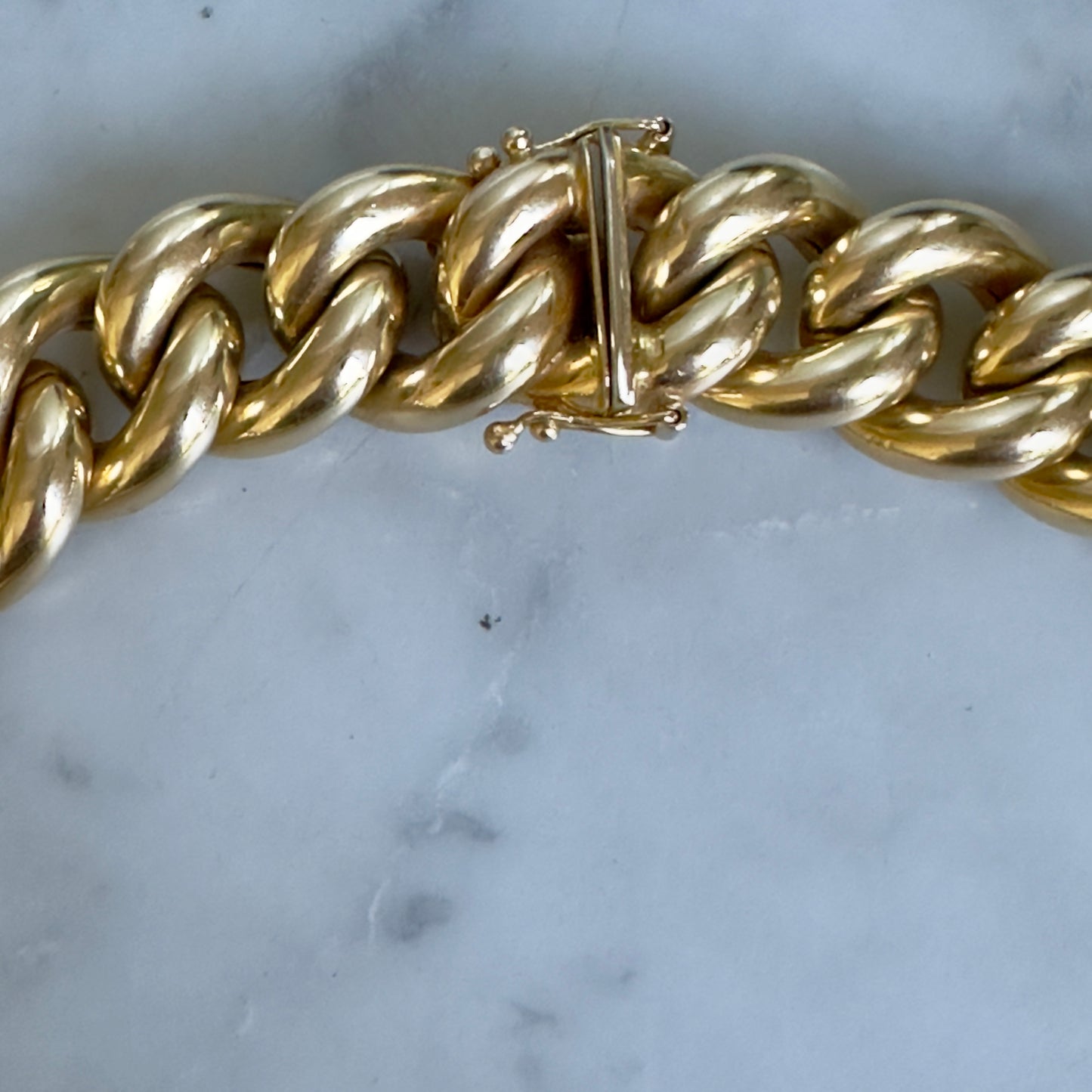 Vintage 14k Gold Cuban curb Link Necklace 80G