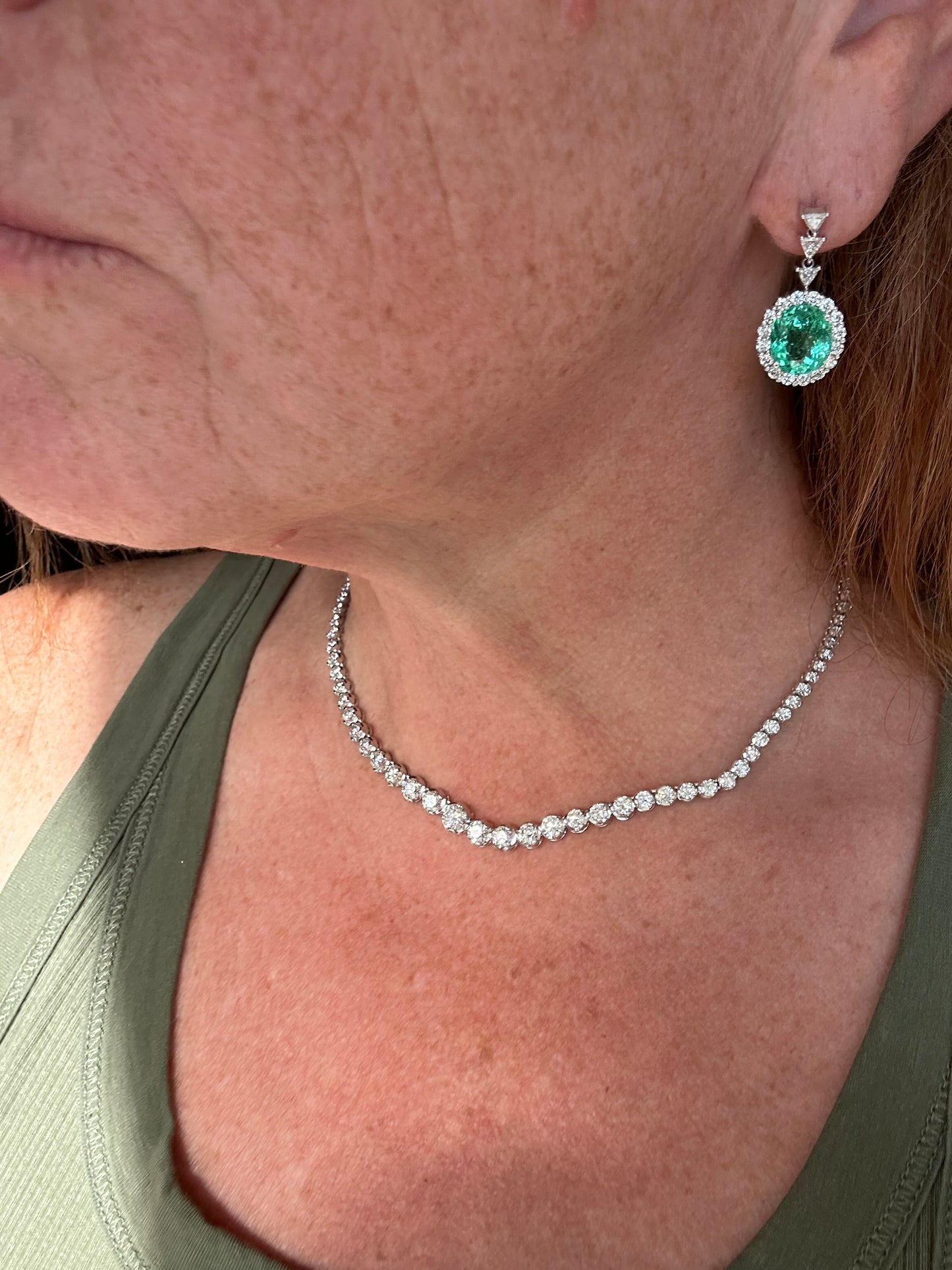 18k Paraiba and Diamond Earrings GIA