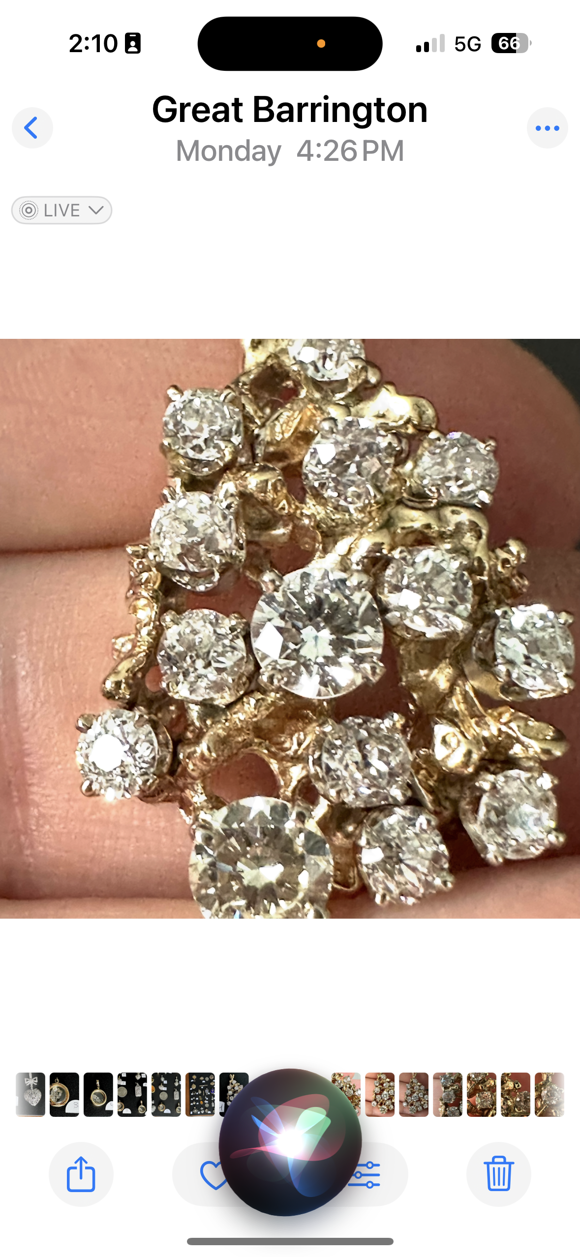 Vintage 3.5 cttw Old cushion , old European and transitional diamonds in a 14k brutalist pendant