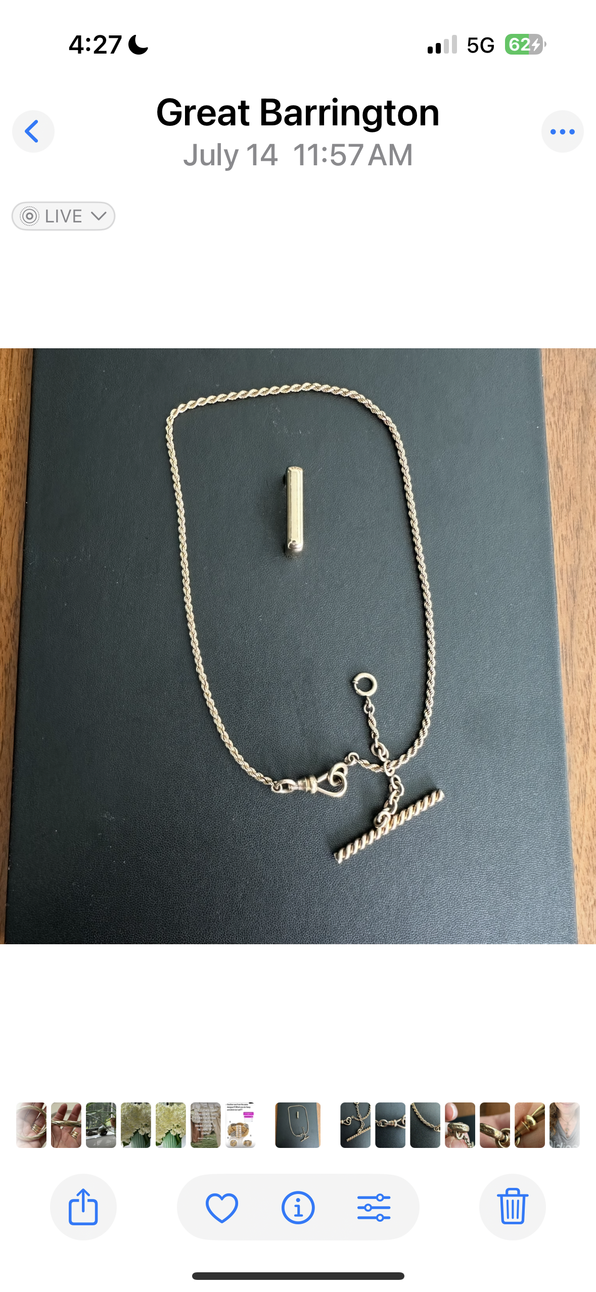 Victorian 10k watch chain with dog clip & Albert bar marked Simmons