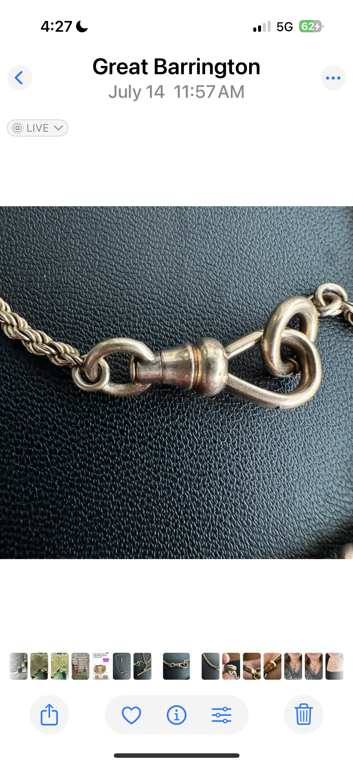 Victorian 10k watch chain with dog clip & Albert bar marked Simmons