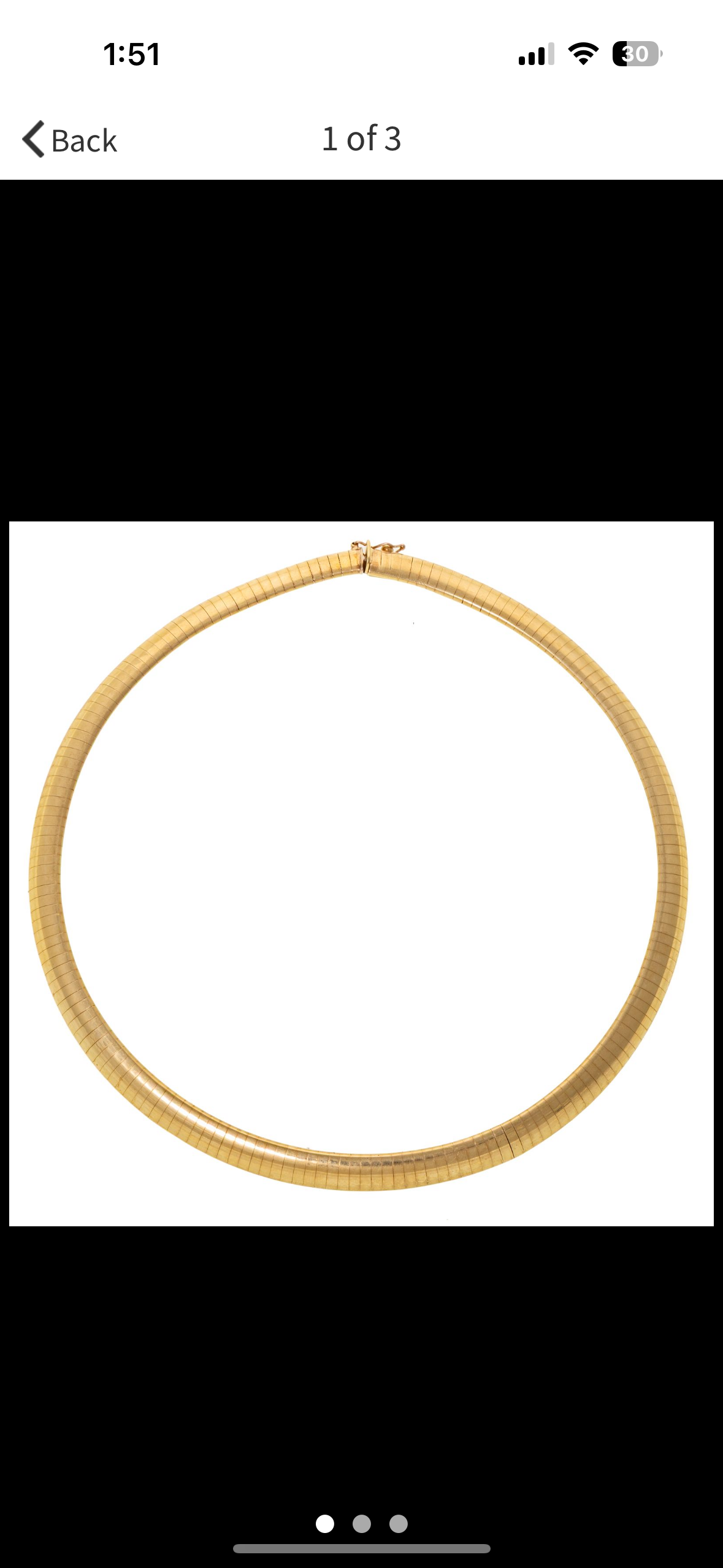 14K yellow gold Omega link necklace