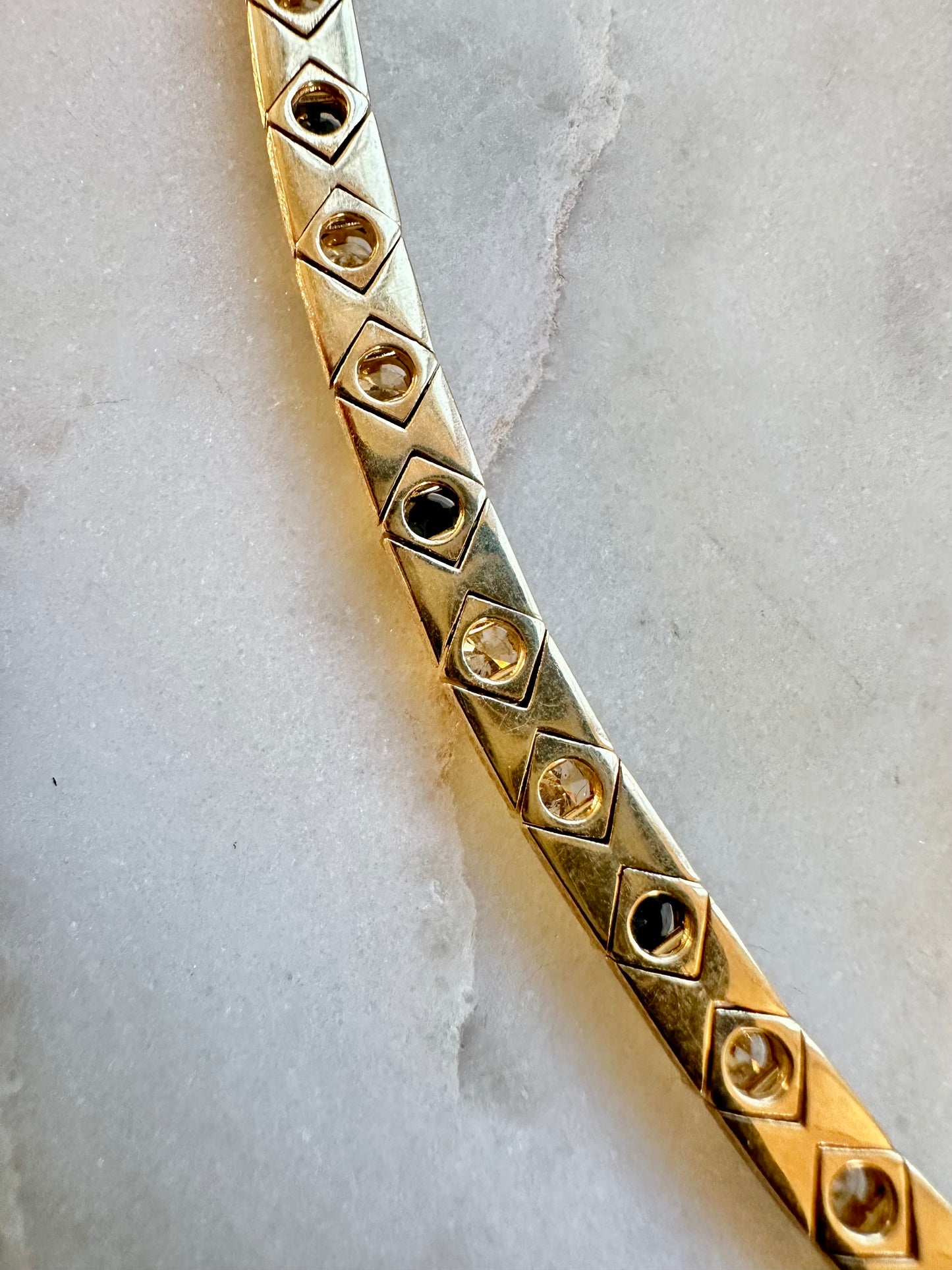 Vintage 14k Diamond Sapphire Bracelet