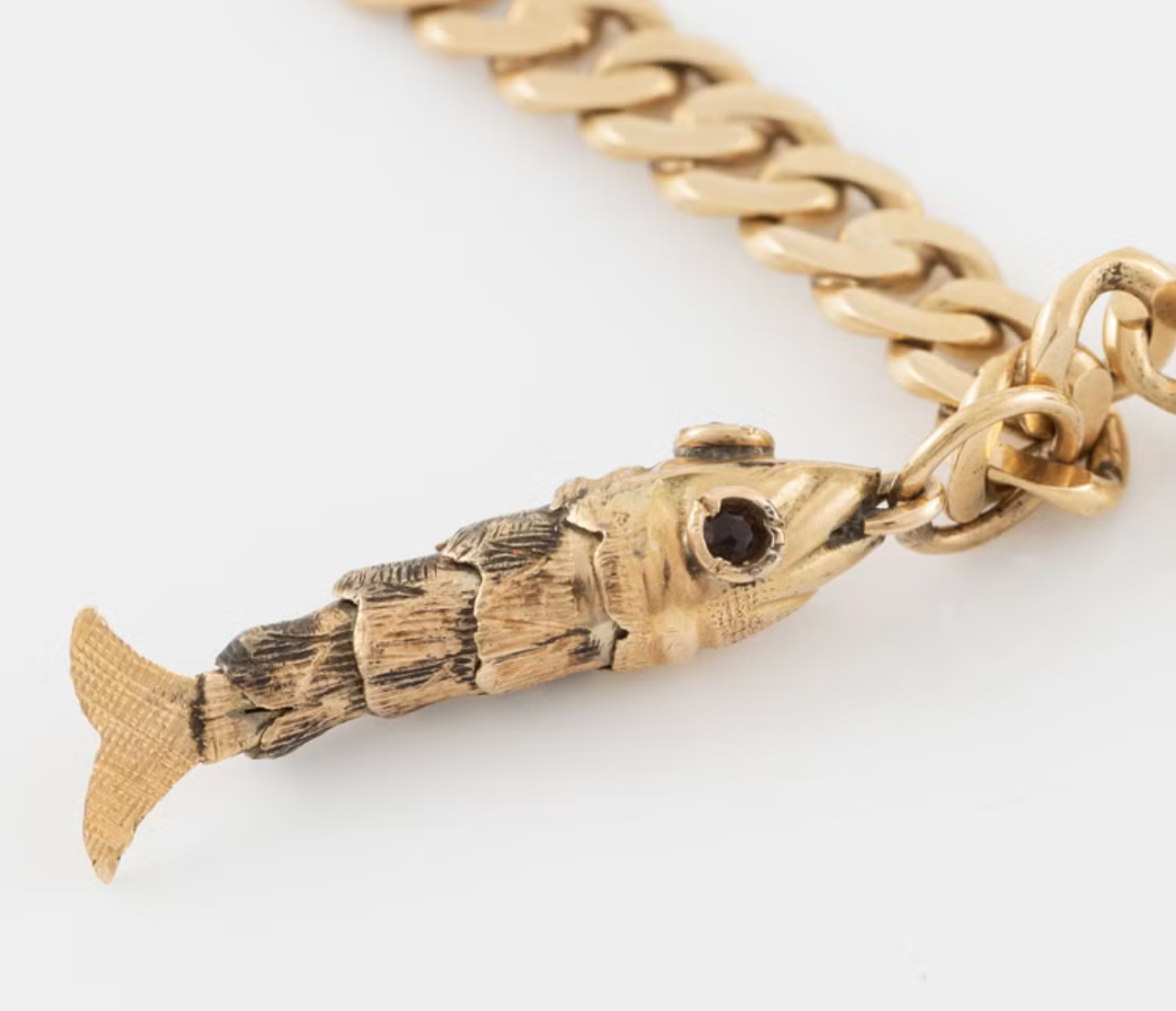 swedish 1940-1950's 18k curb link charm bracelet