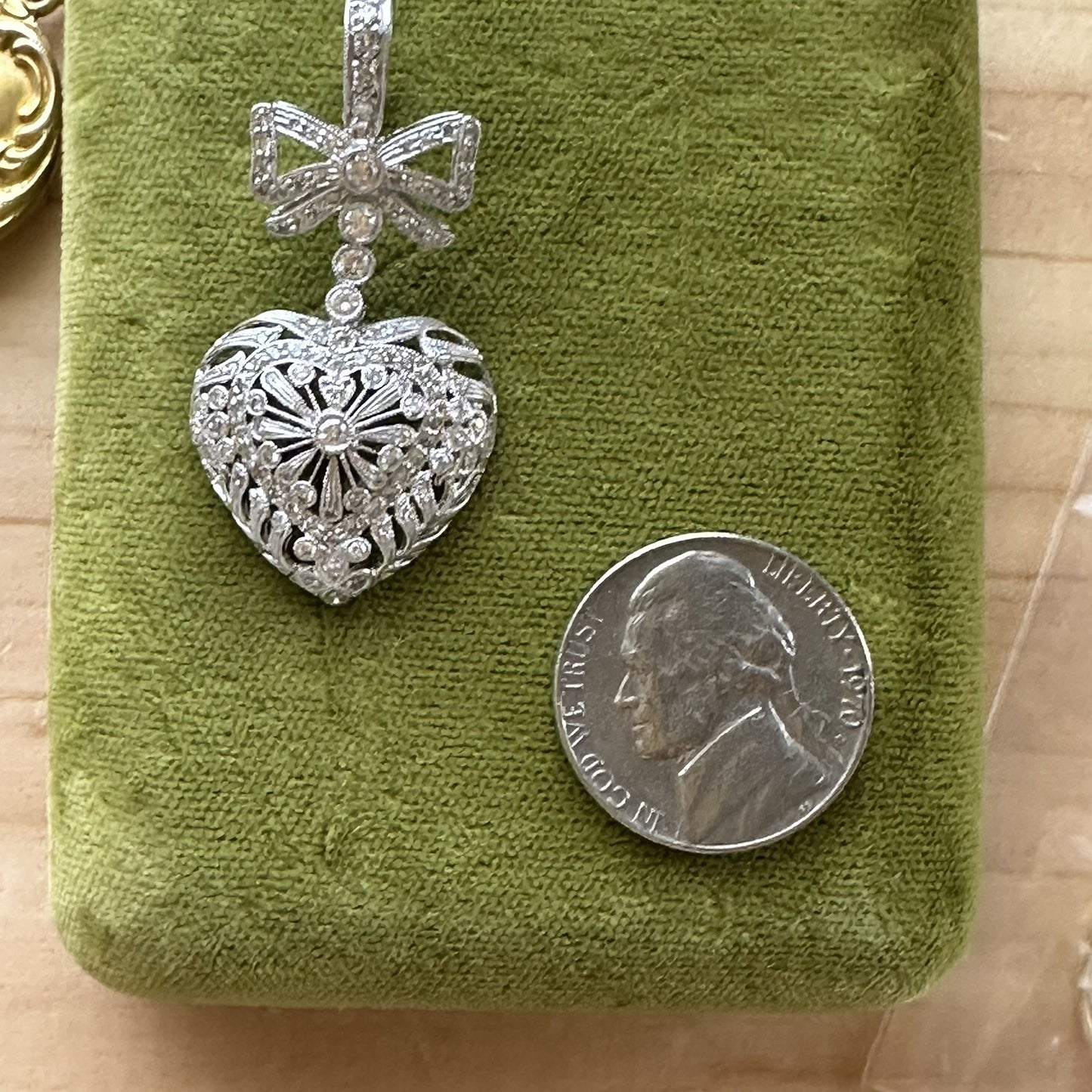 Edwardian Platnium 2 Cttw Diamond Heart Pendant