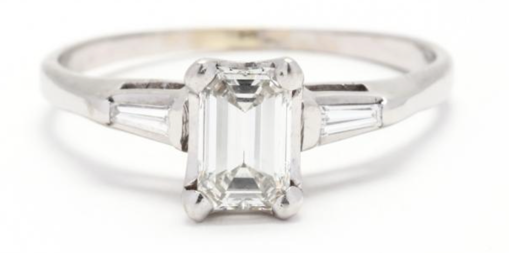 14k White Gold & Diamond Ring approx 1 cttw