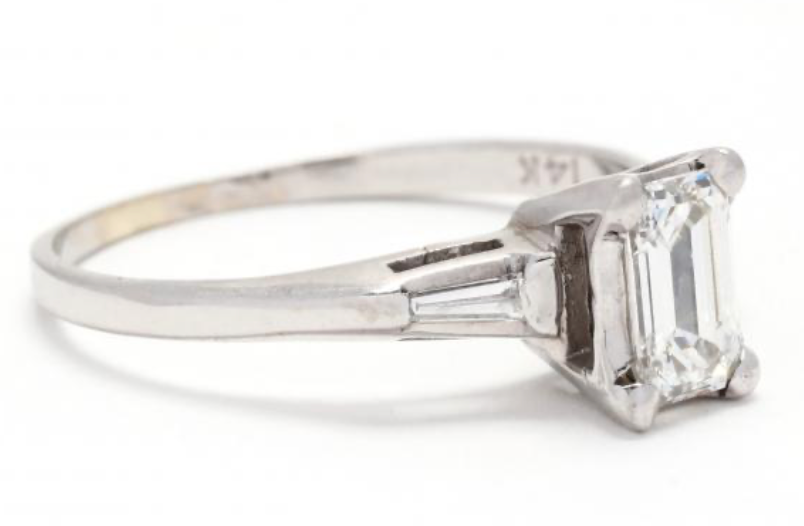 14k White Gold & Diamond Ring approx 1 cttw