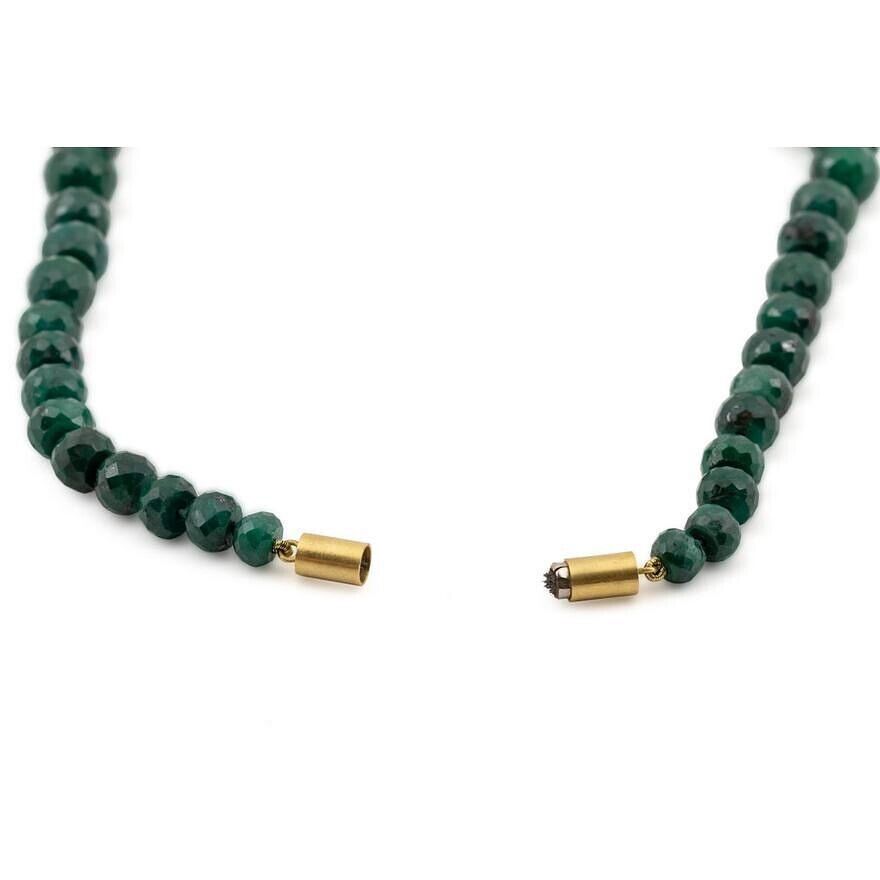 Genuine Emerald 7 pearl Strand Necklace